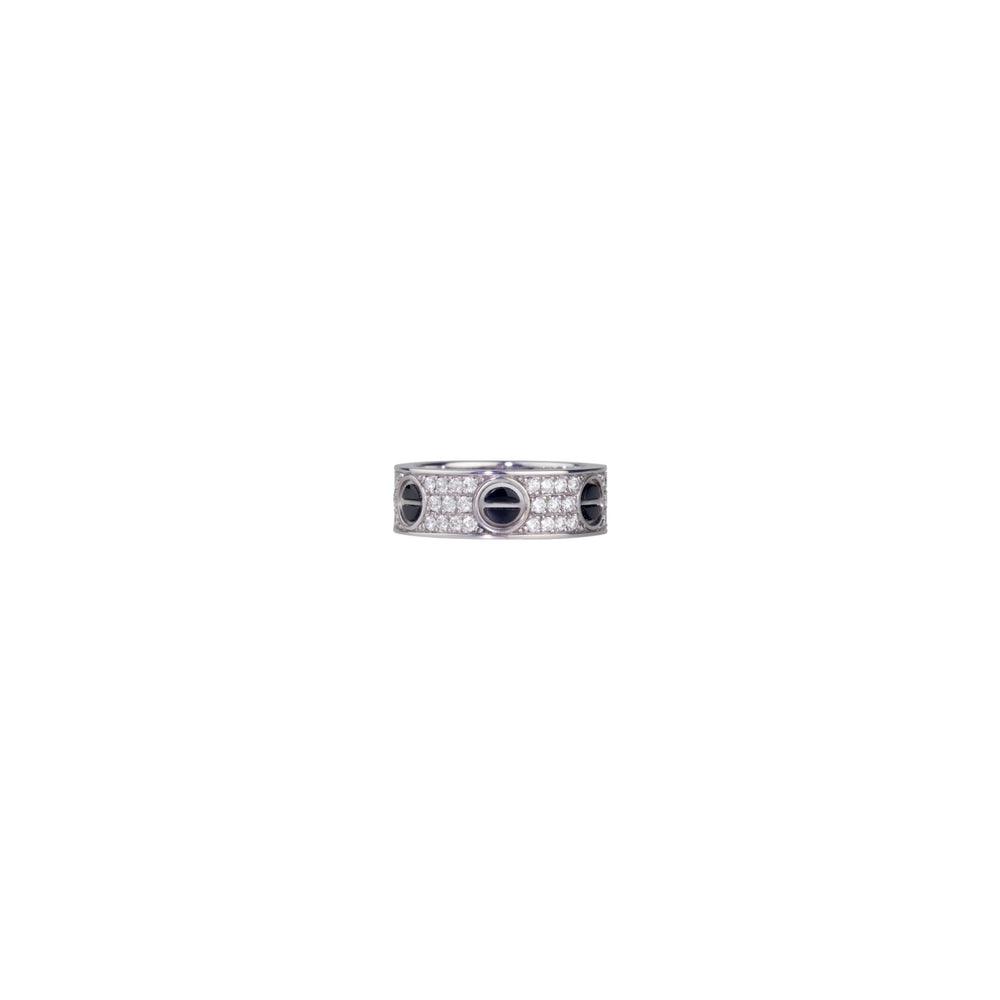 ANILLO LOVE SILVER-BLACK MICROZIRCONIAS