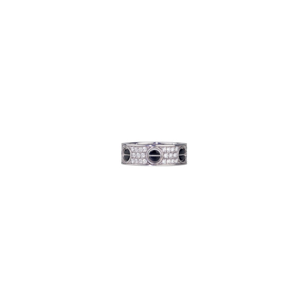 ANILLO LOVE SILVER-BLACK MICROZIRCONIAS