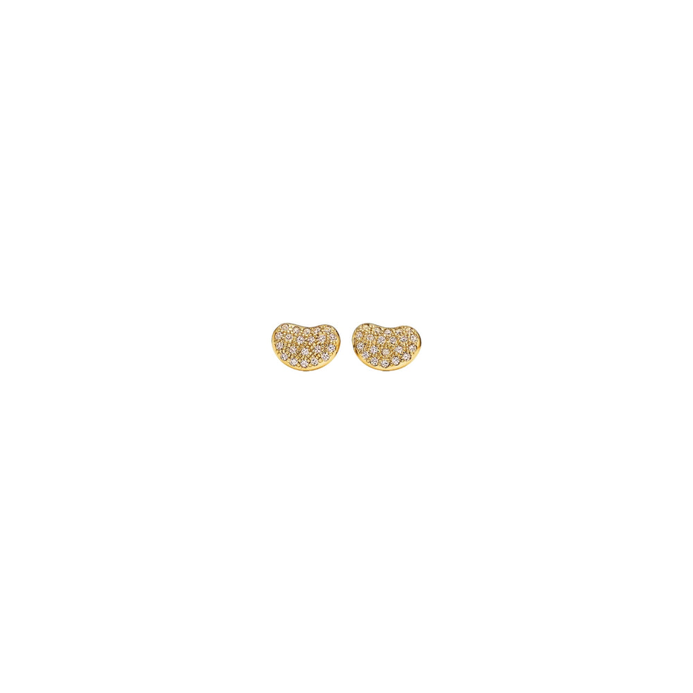ARETES T BEAN GOLD ZIRCONIAS