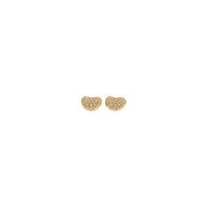 ARETES T BEAN GOLD ZIRCONIAS