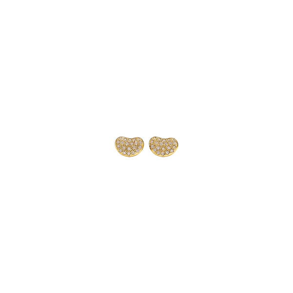 ARETES T BEAN GOLD ZIRCONIAS