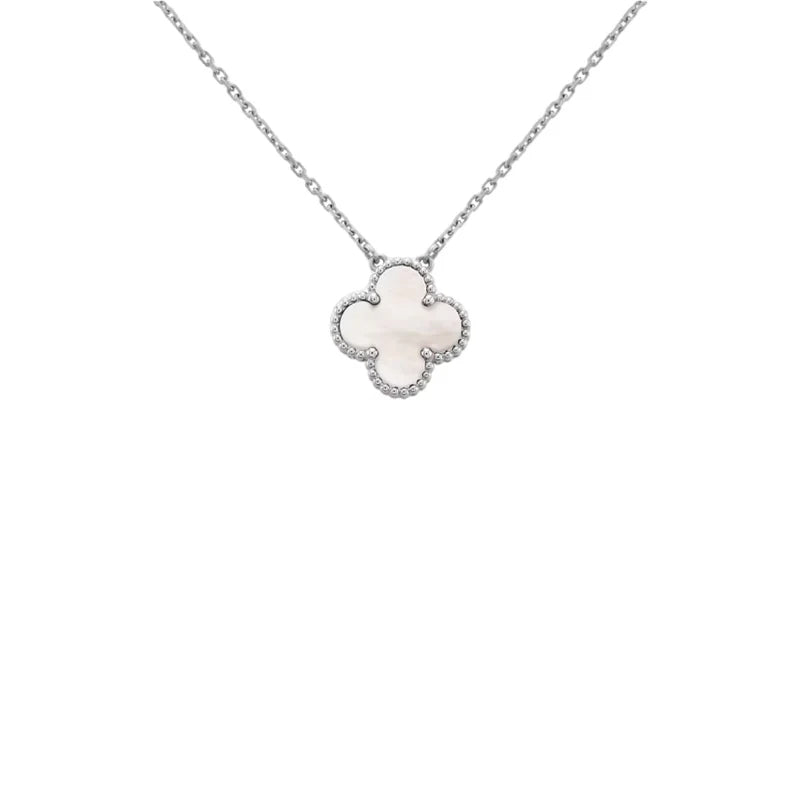 COLLAR TREBOL SILVER WHITE