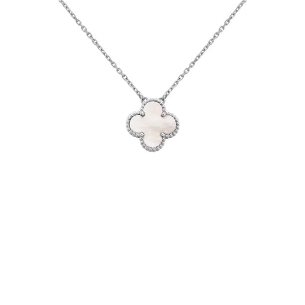 COLLAR TREBOL SILVER WHITE
