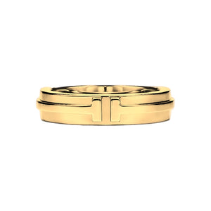 ANILLO DOBLE T GOLD