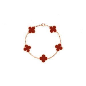 PULSERA TRÉBOL ROSEGOLD RED VF