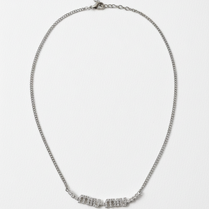 COLLAR MM LOGO SILVER CON ZIRCONIA