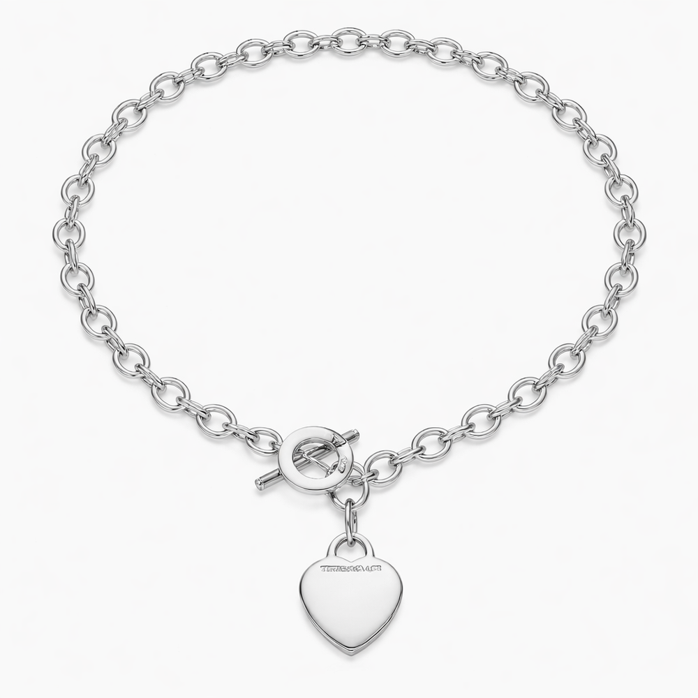 COLLAR T CORAZÓN CON ZIRCONIA