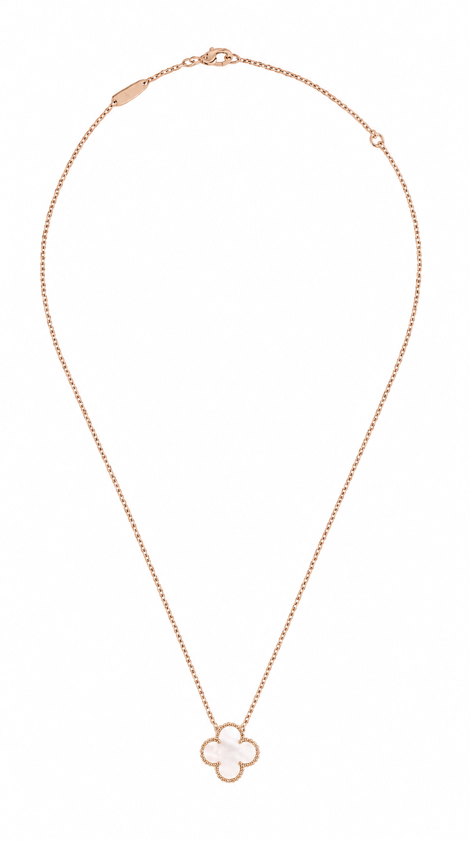 COLLAR TREBOL BLANCO ROSE GOLD