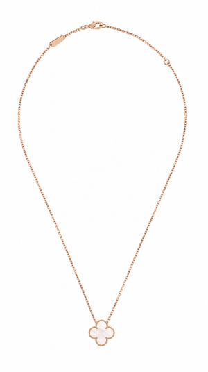 COLLAR TREBOL BLANCO ROSE GOLD