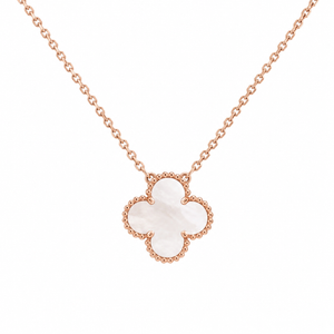 COLLAR TREBOL BLANCO ROSE GOLD
