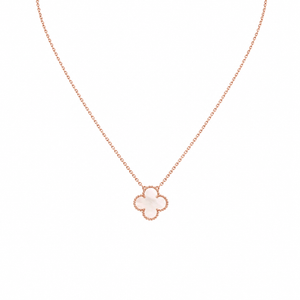 COLLAR TREBOL BLANCO ROSE GOLD