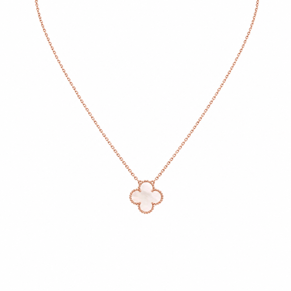 COLLAR TREBOL BLANCO ROSE GOLD