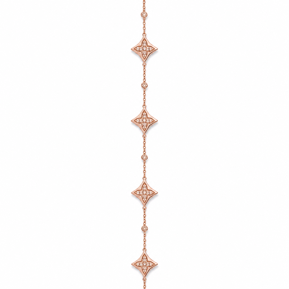 PULSERA LV FLOWER ROSEGOLD CON ZIRCONIAS