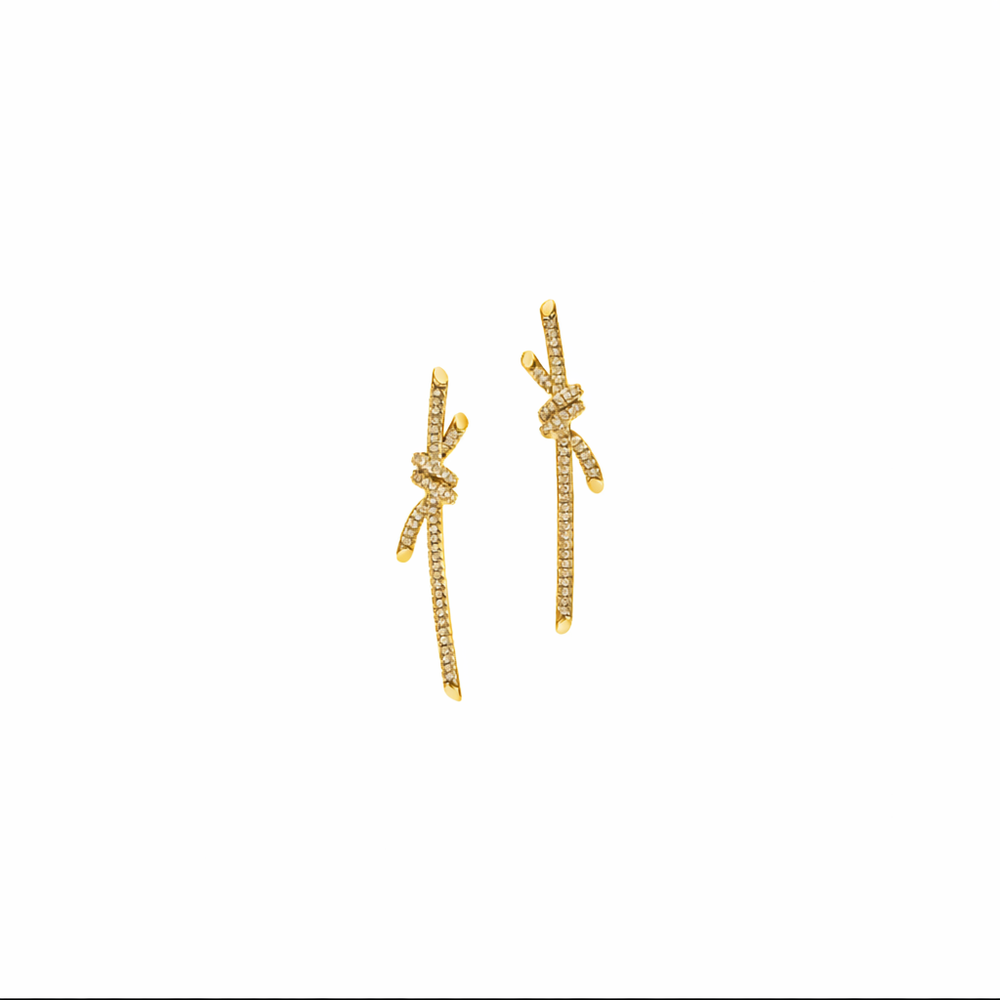 ARETES KNOT GOLD CON ZIRCONIAS