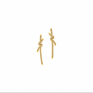 ARETES KNOT GOLD CON ZIRCONIAS LARGE
