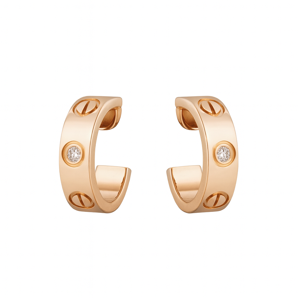 ARETES LOVE ROSEGOLD CON ZIRCONIA