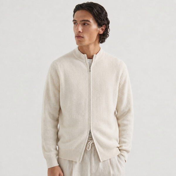 SUETER ZIPPER WHITE JW