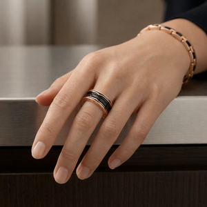 ANILLO BV ZERO 1 BLACK-ROSEGOLD
