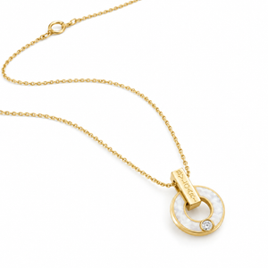 COLLAR BV GOLD PEARL ZIRCONIA