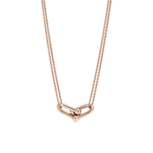 COLLAR ESLABÓN DOBLE CADENA ROSEGOLD