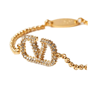 PULSERA V GOLD CON ZIRCONIA
