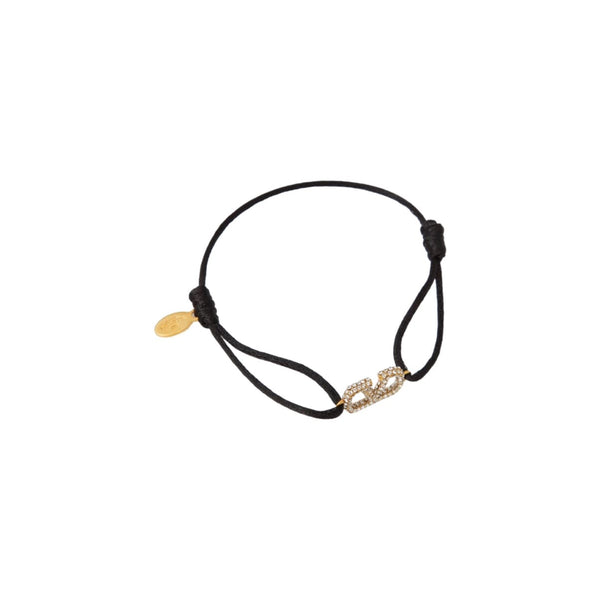 PULSERA DE TELA V CON ZIRCONIA