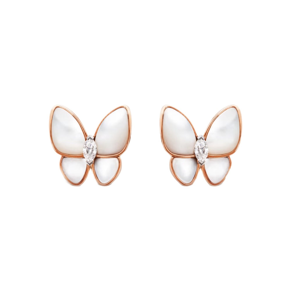 ARETES MARIPOSA ROSE GOLD WHITE VF