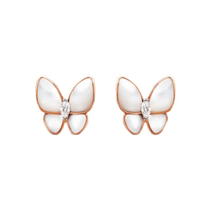 ARETES MARIPOSA ROSE GOLD WHITE VF