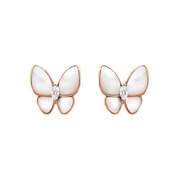 ARETES MARIPOSA ROSE GOLD WHITE VF
