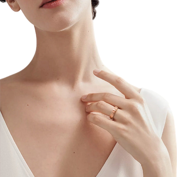 ANILLO DOBLE T ROSE GOLD