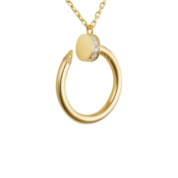 COLLAR CLAVO GOLD CON ZIRCONIA