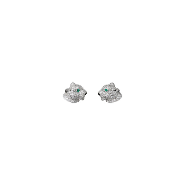 ARETES PANTHERE SILVER ZIRCONIAS