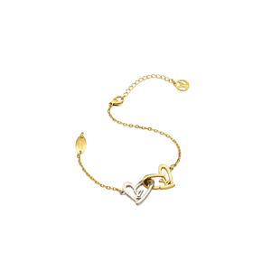 PULSERA LV DOUBLE HEART GOLD-SILVER
