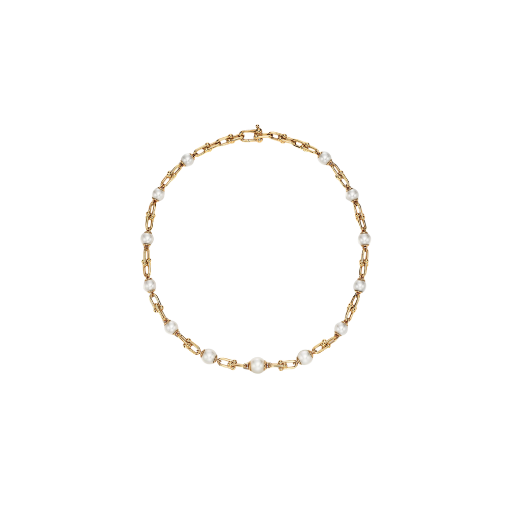 COLLAR T ESLABONES GOLD CON PEARL