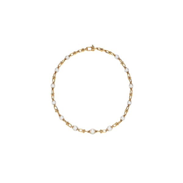 COLLAR T ESLABONES GOLD CON PEARL