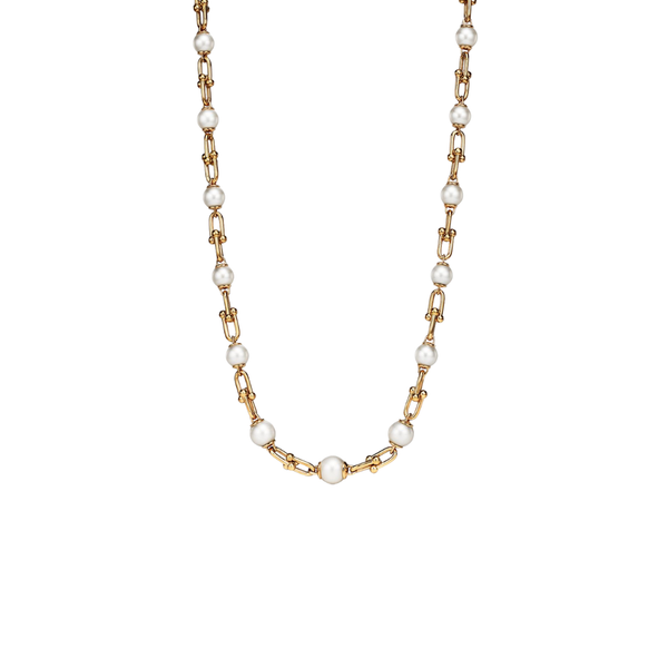 COLLAR T ESLABONES GOLD CON PEARL