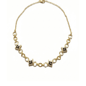 COLLAR LV INSIGNIAS BLOSSOM GOLD BLACK