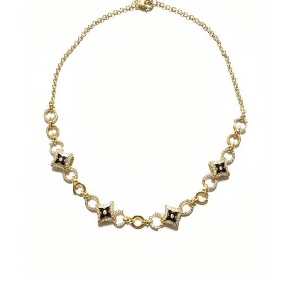 COLLAR LV INSIGNIAS BLOSSOM GOLD BLACK