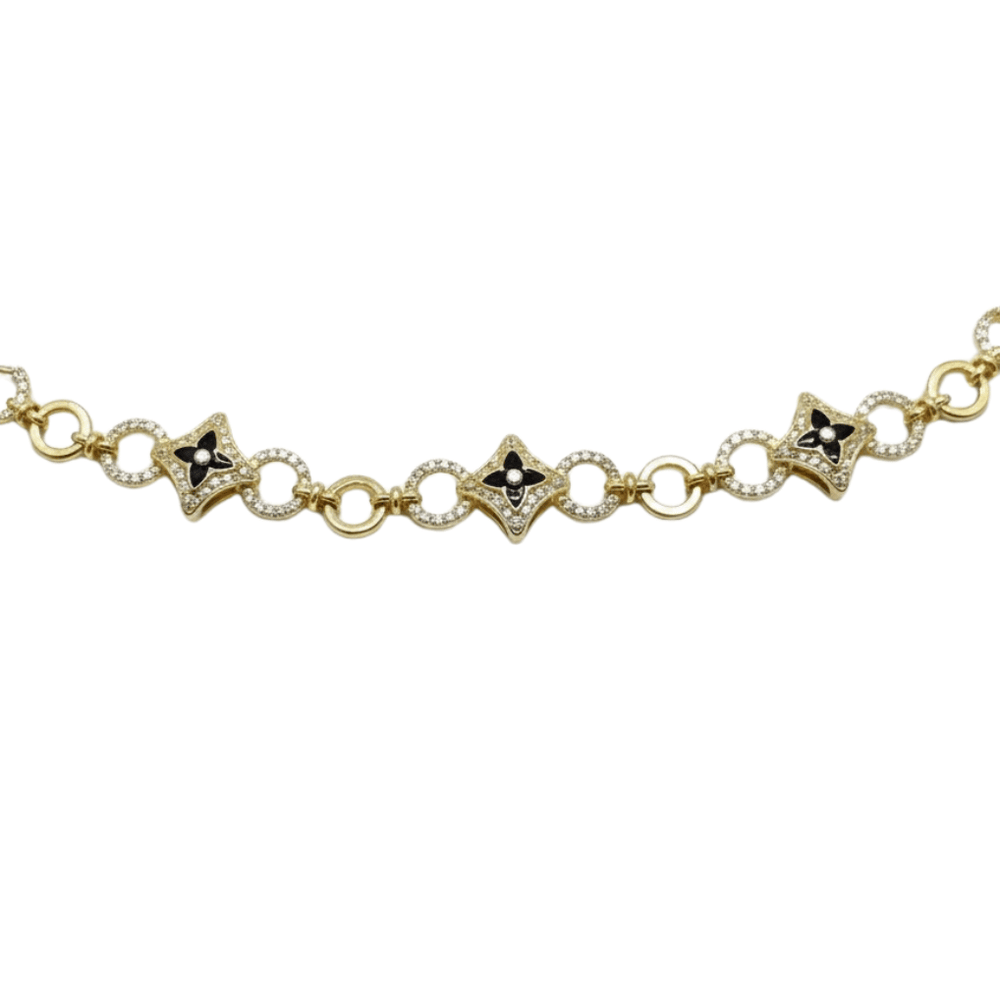 COLLAR LV INSIGNIAS BLOSSOM GOLD BLACK