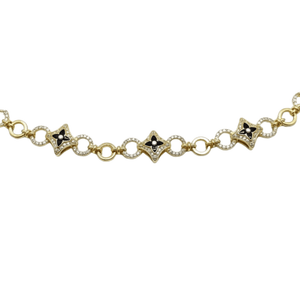 COLLAR LV INSIGNIAS BLOSSOM GOLD BLACK