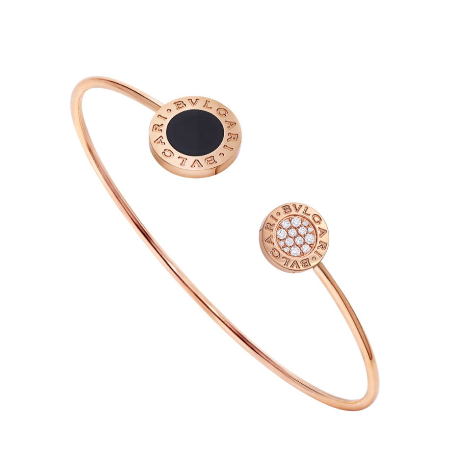 PULSERA BV ROSEGOLD BLACK CON ZIRCONIA
