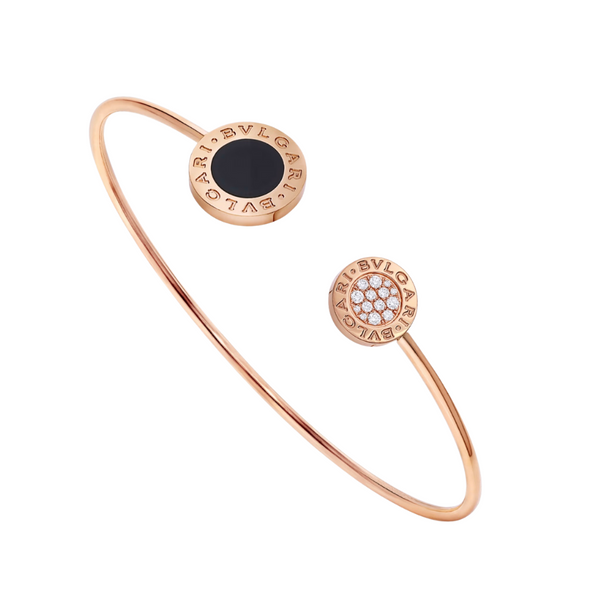 PULSERA BV ROSEGOLD BLACK CON ZIRCONIA