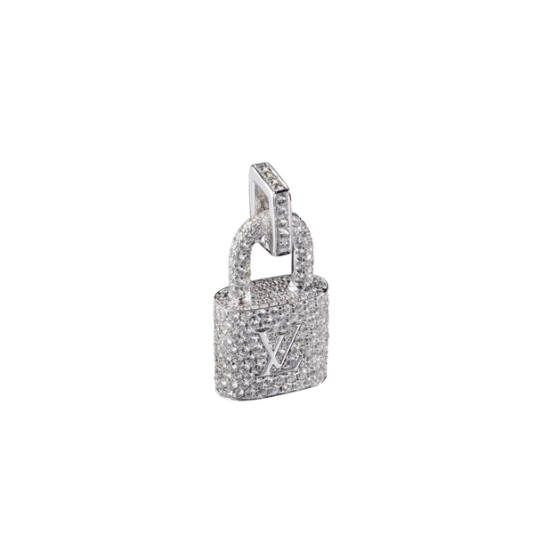 ARETES LV PADLOCK SILVER CON ZIRCONIA