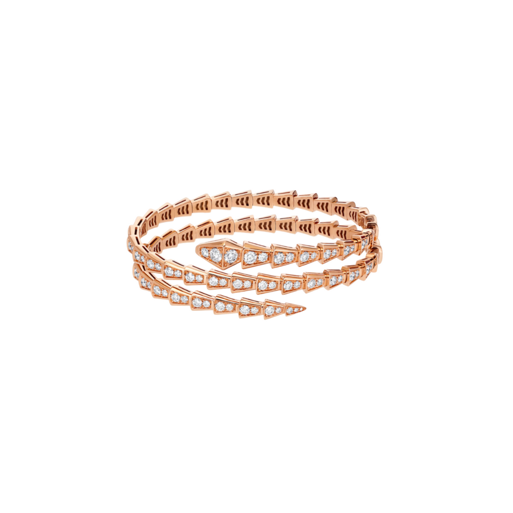 PULSERA DOS VUELTAS SERPENTI ROSEGOLD CON ZIRCONIA