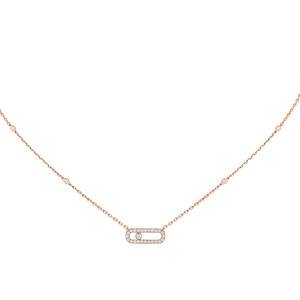 COLLAR MSS ROSEGOLD CON ZIRCONIA