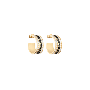 ARETES CD GOLD BLACK CON ZIRCONIA