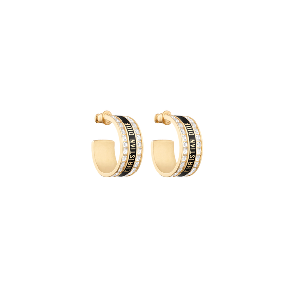 ARETES CD GOLD BLACK CON ZIRCONIA