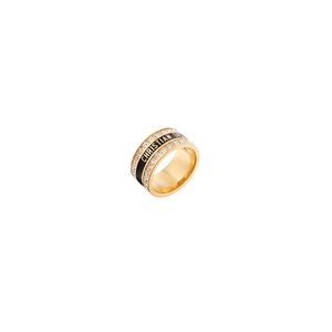 ANILLO CD GOLD BLACK CON ZIRCONIA ANCHO
