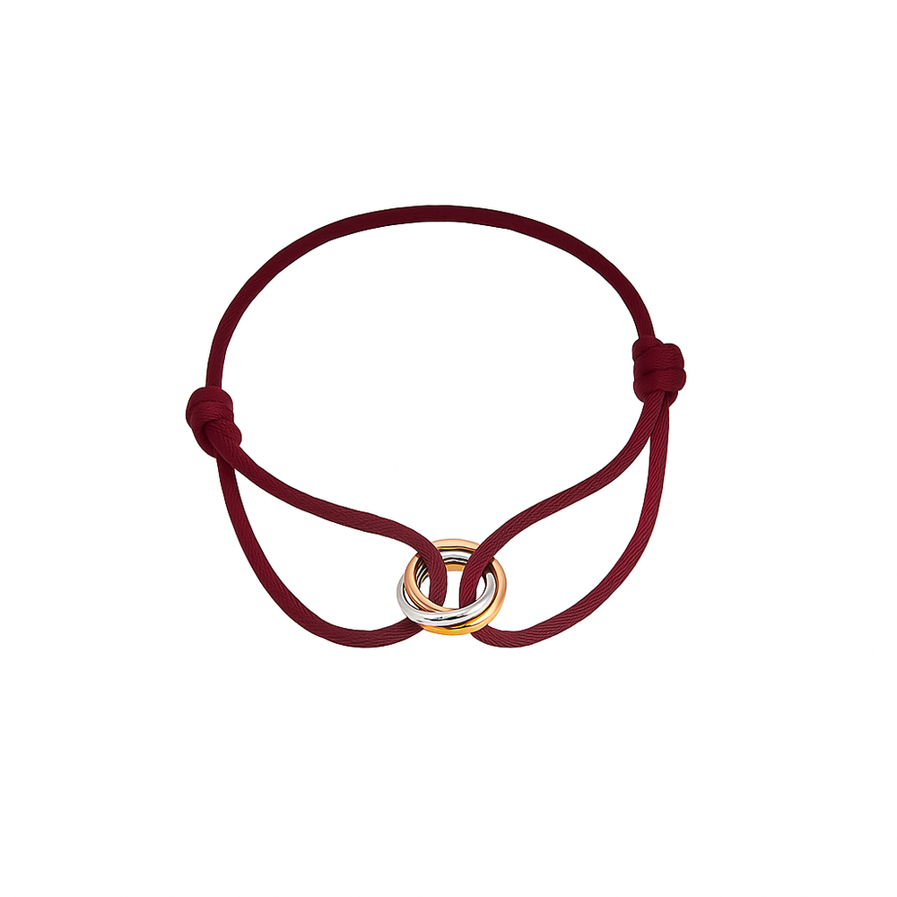 PULSERA DE TELA TRES AROS WINE