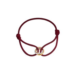 PULSERA DE TELA TRES AROS WINE